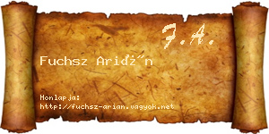Fuchsz Arián névjegykártya